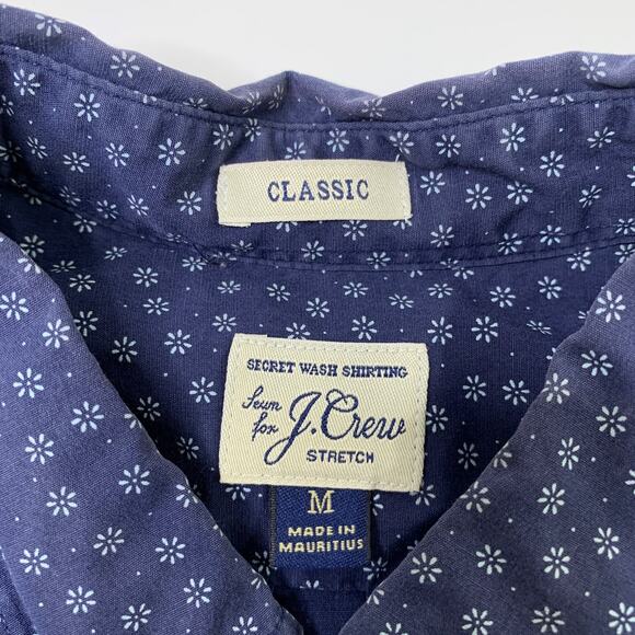 J Crew Shirt Mens M Medium Classic Stretch Short Sleeve Secret Wash Daisy Floral - Picture 4 of 10